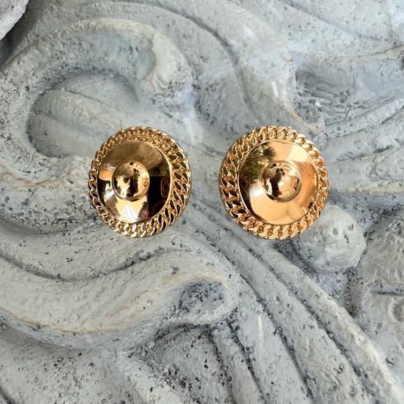 Vintage Gold-Tone Burberry Earrings - Picture 1 of 2